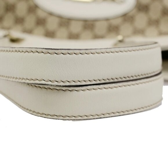 GUCCI Logo GG Pattern Shoulder Bag Canvas Leather Brown White GHW 76EE101 - Picture 6 of 14